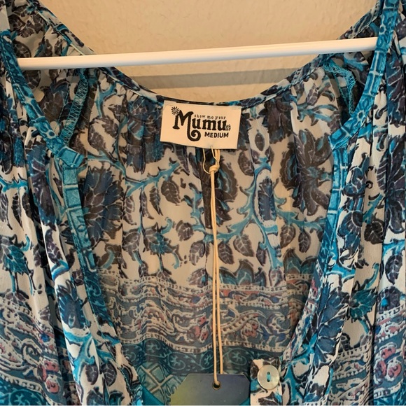 SMYM Sienna Swing Tunic Mini Dress in Blue Paisley - Picture 7 of 16